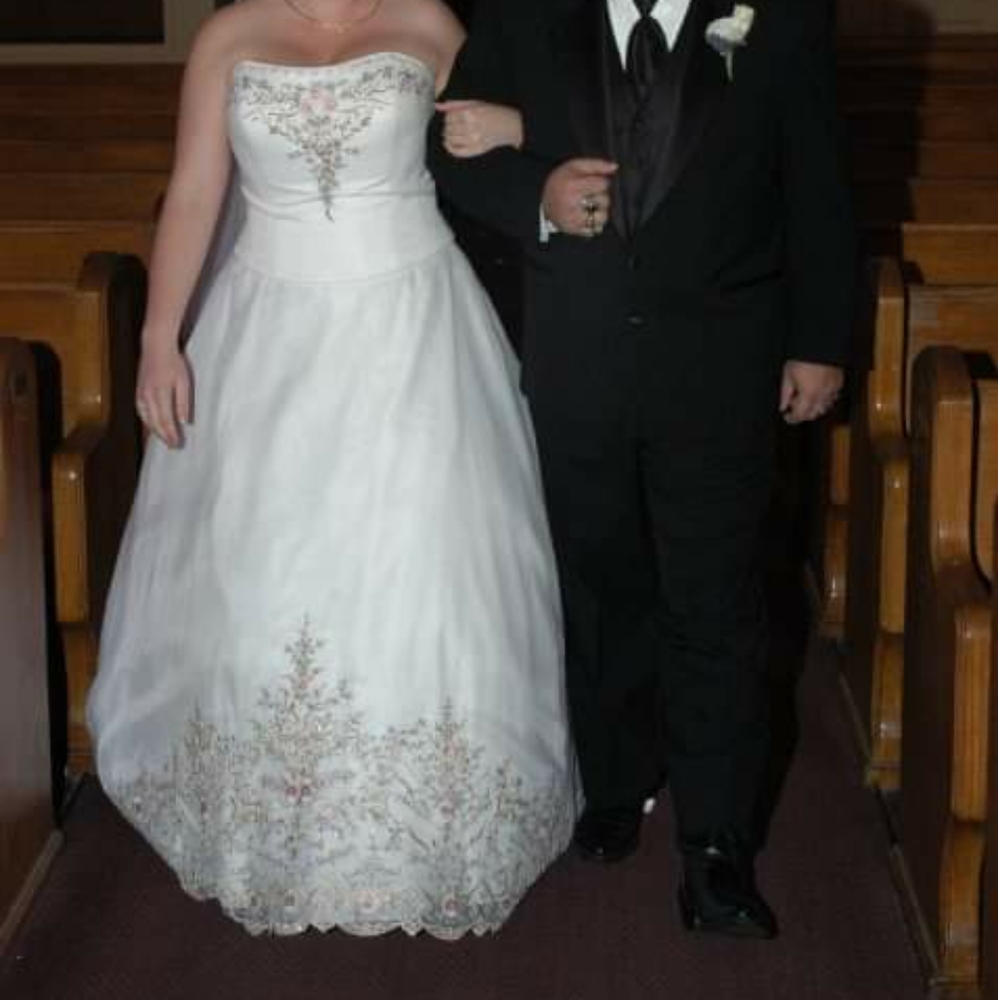 Oleg Cassini Wedding Dress 2 Piece Corset /A line